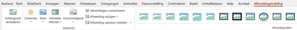 PowerPoint Afbeeldingsindeling lint