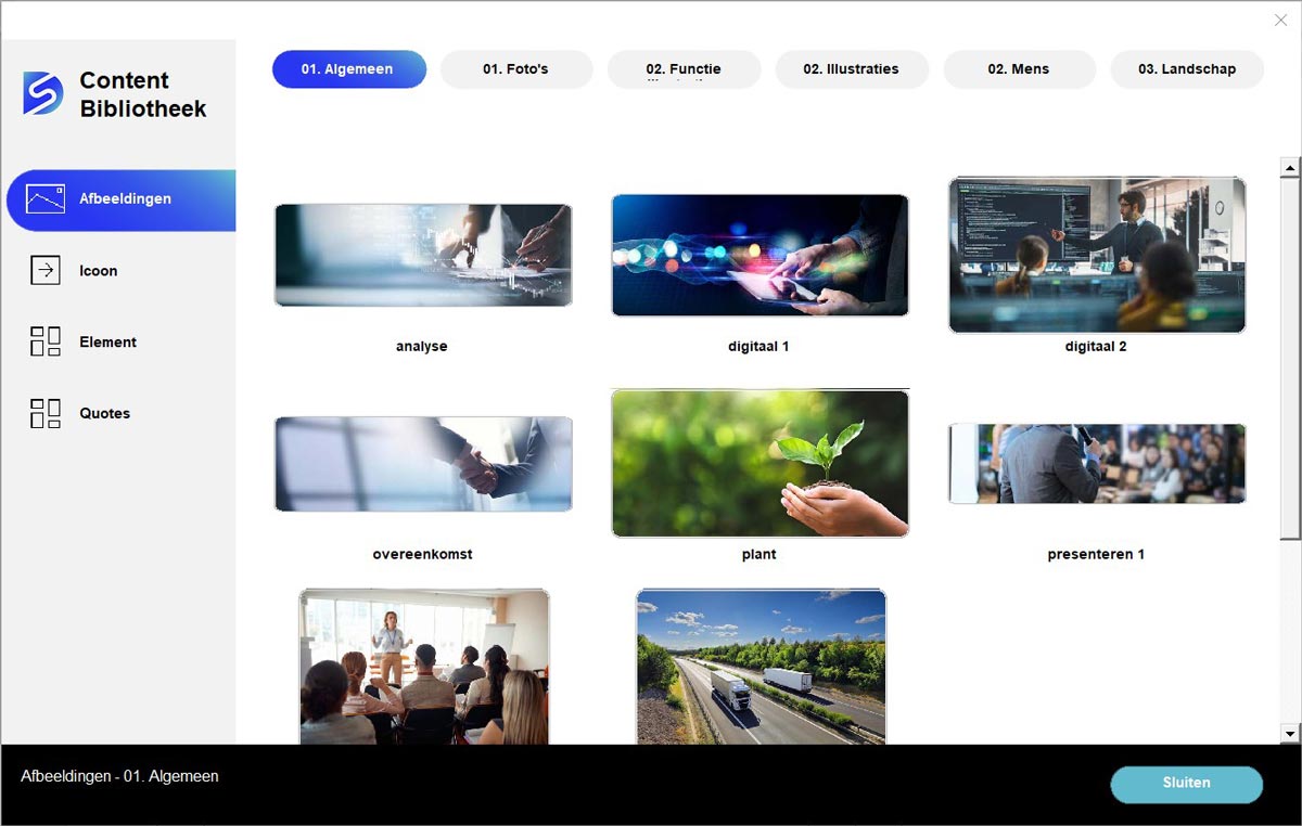 SlideDeck Content Bibliotheek Afbeeldingen